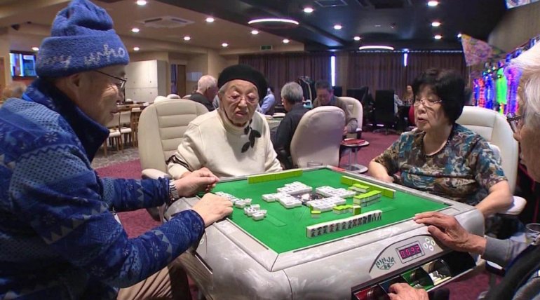 Old People Gamble at a Casino